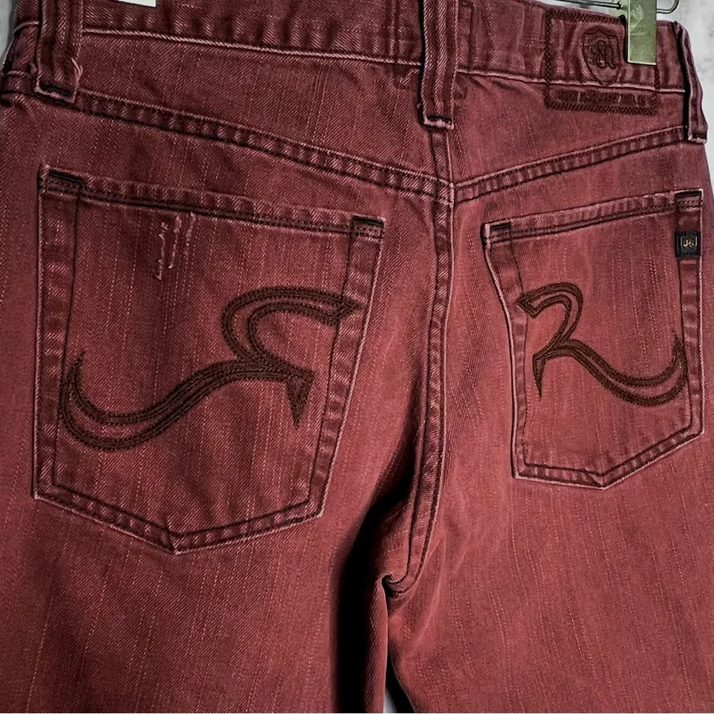 ⭐️ Rock & Republic Men’s Colburg Brick Red Straight Leg Y2K Jeans Size 30x32 - Picture 6 of 16